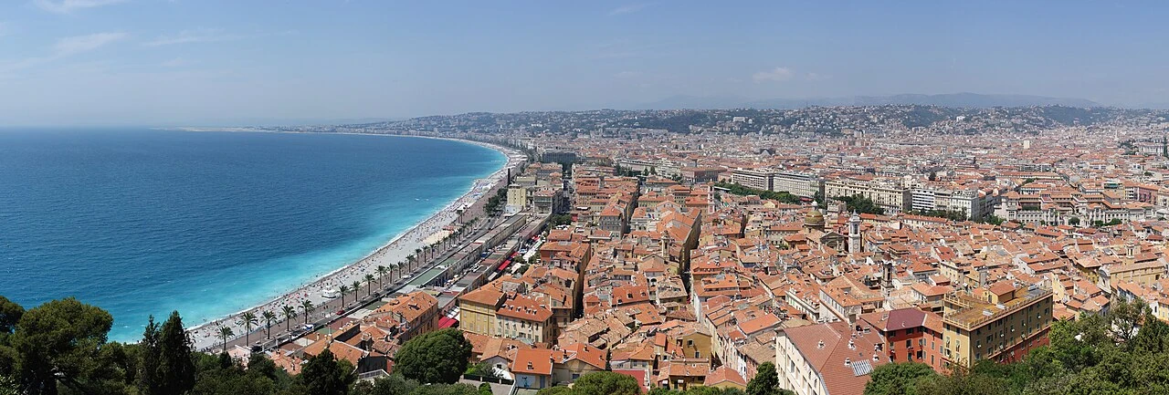 Nice og Baie des Anges set fra slotsbakken