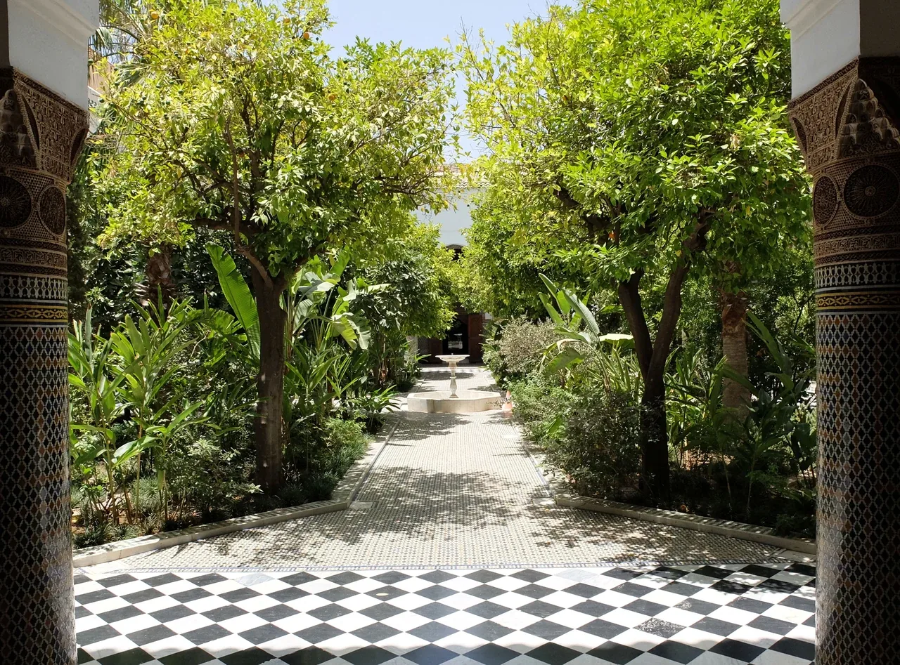 Gårdhaven i Dar al Bacha i Marrakech